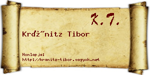 Kránitz Tibor névjegykártya